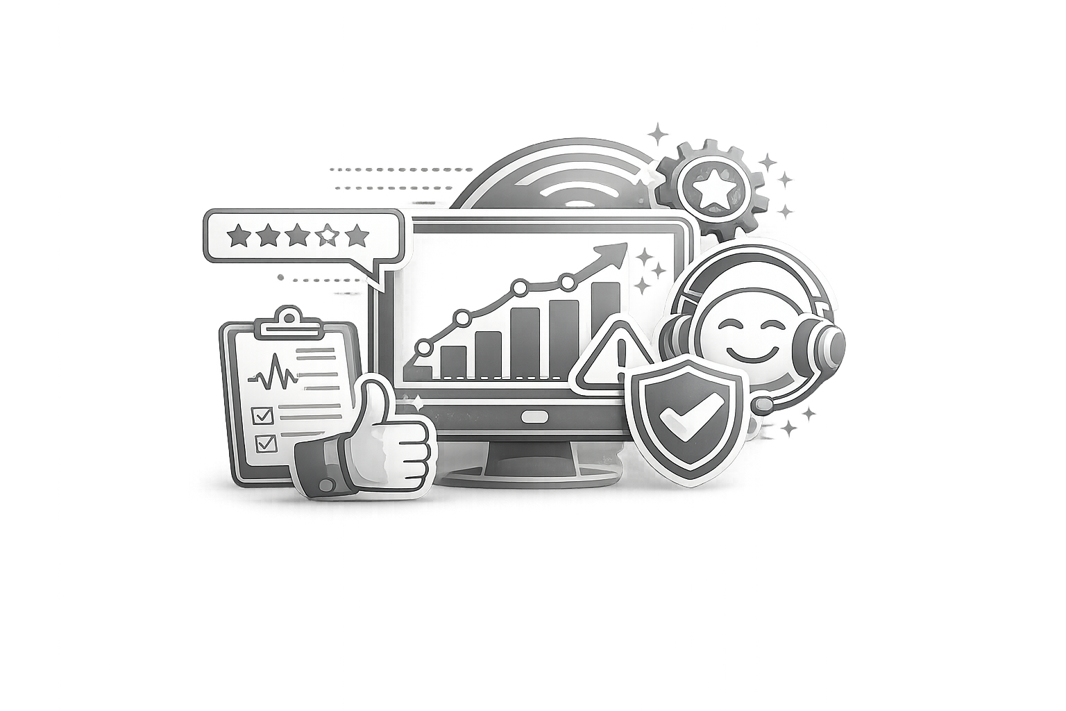 서비스 품질 및 사용자 경험 개선 아이콘